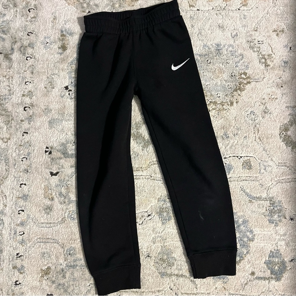 Nike Kids Black Sweatpants with White Logo